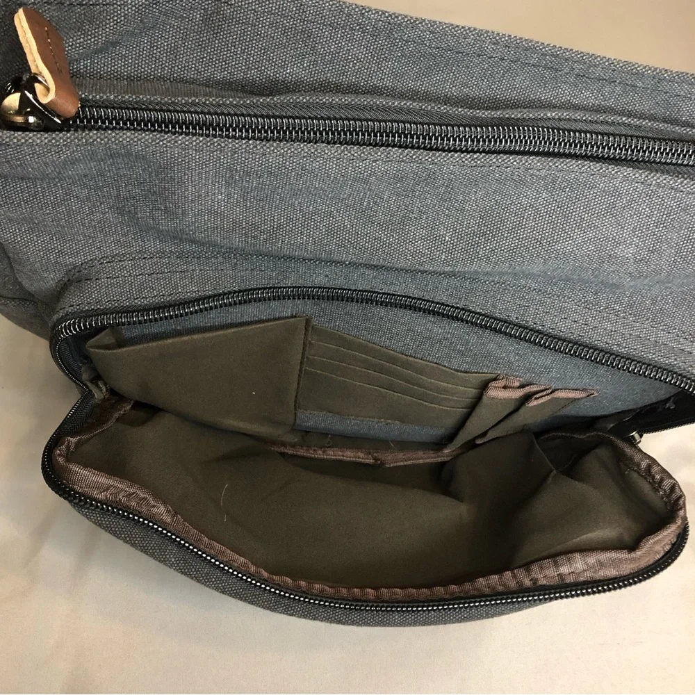 Kenox Vintage Laptop Messenger Canvas Bag Charcoal Gray